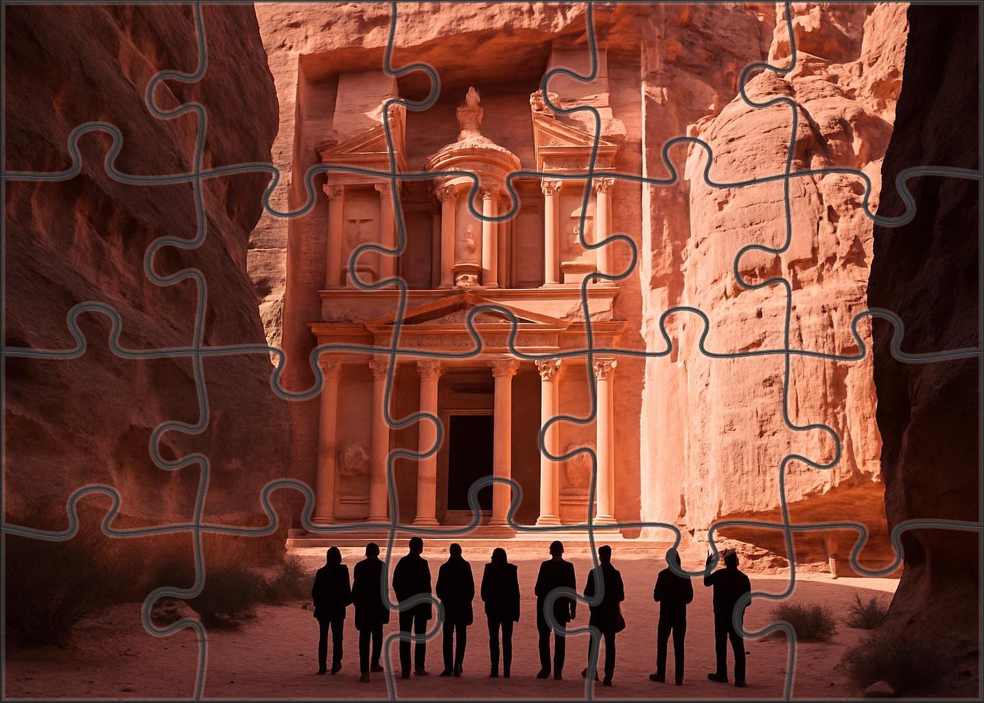 Petra Ma'an Governorate Jordan - Identified By 7005 Globally As The Rose-red City Carved Into Rock Easy Puzzles