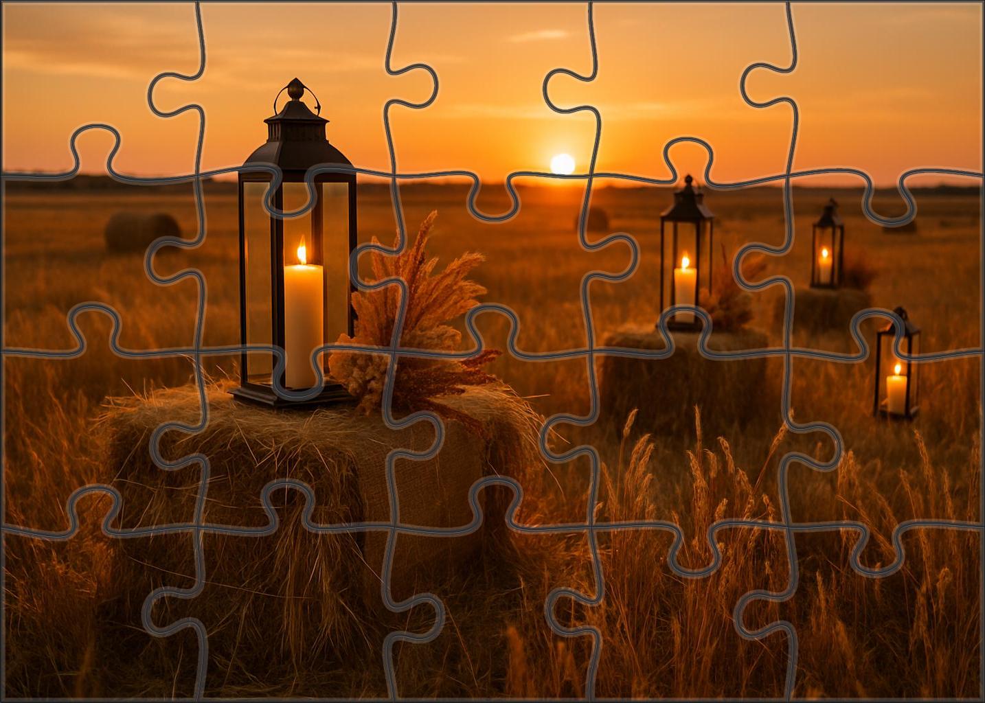 Golden Field Twilight Premium Puzzle Pieces