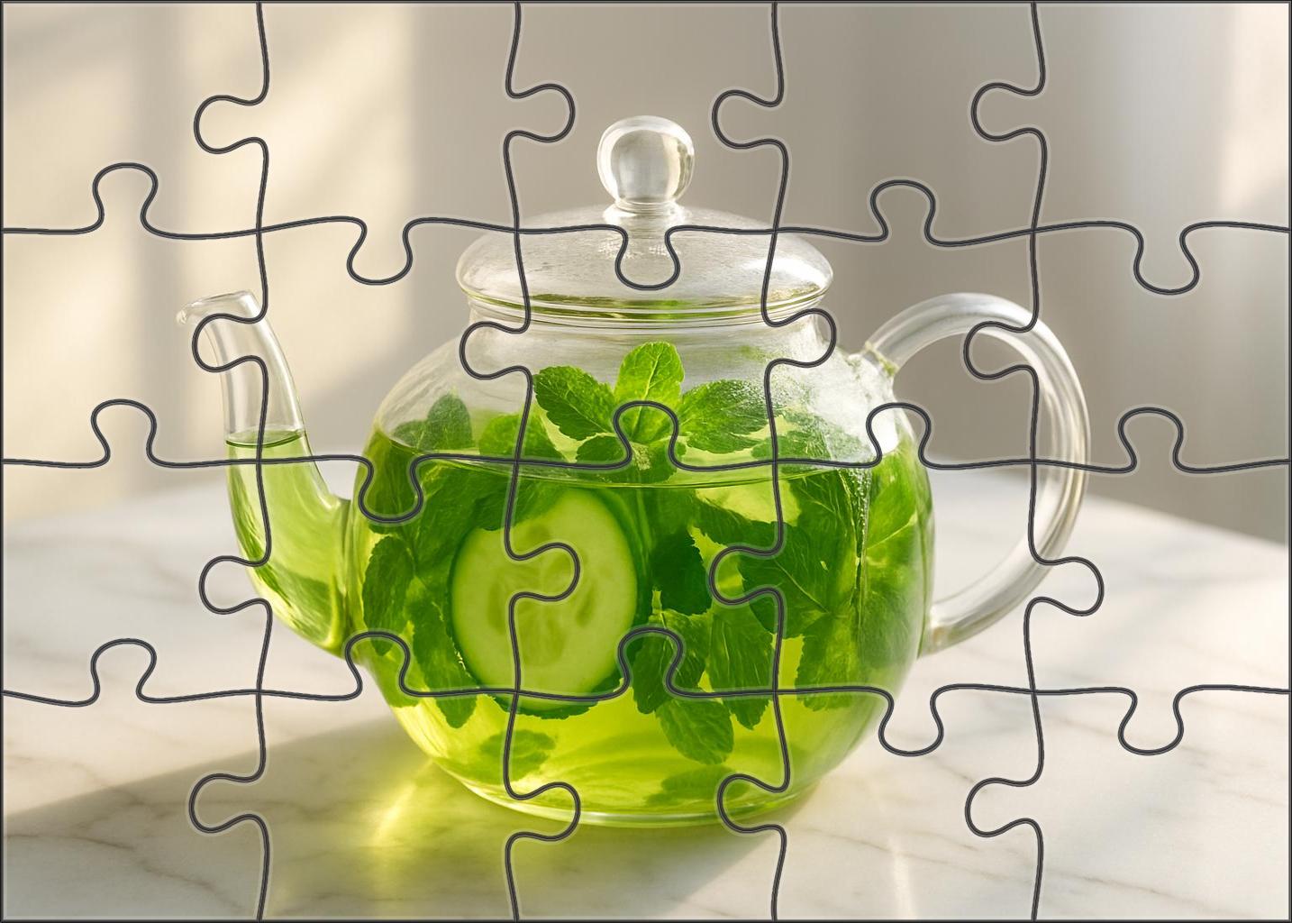Emerald Mist Refreshing Green Tea With Crisp Cucumber And Mint 200 Piece Puzzle