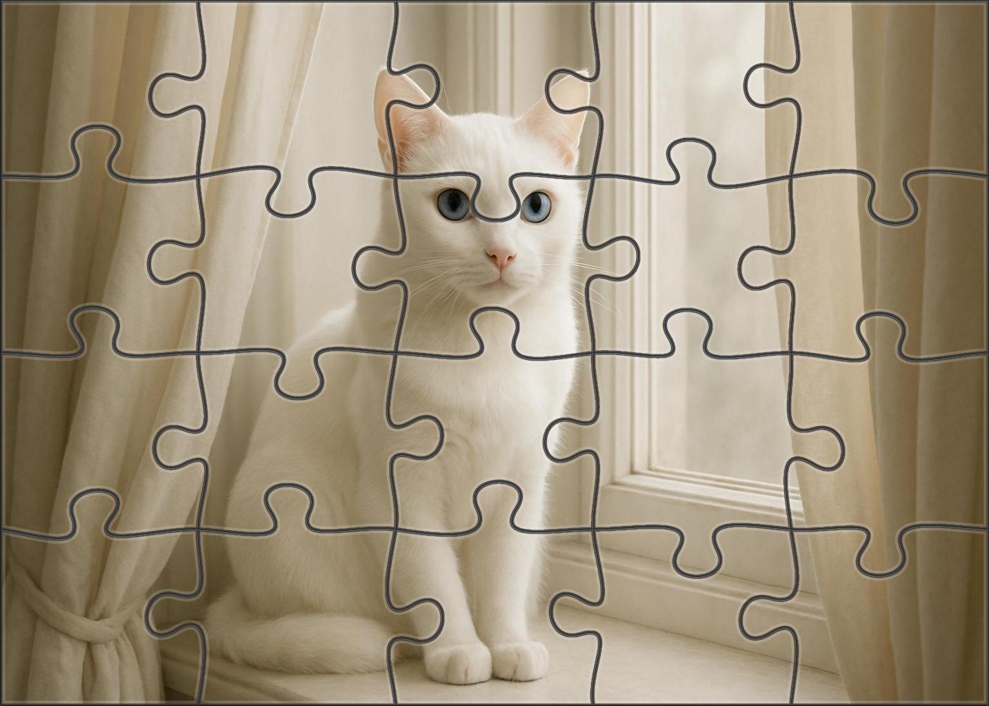 Ivory Moonbeam Sleek White Elegance With Gentle Grace Puzzle Fun