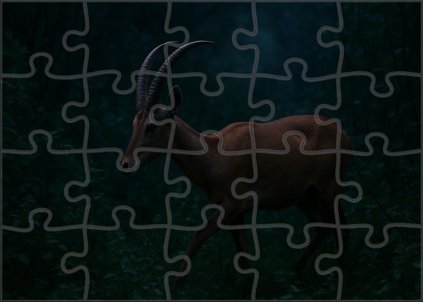 Duskhorn Stalker Agile Predator With Curved Horns And Stealthy Prowess 200 Piece Puzzle