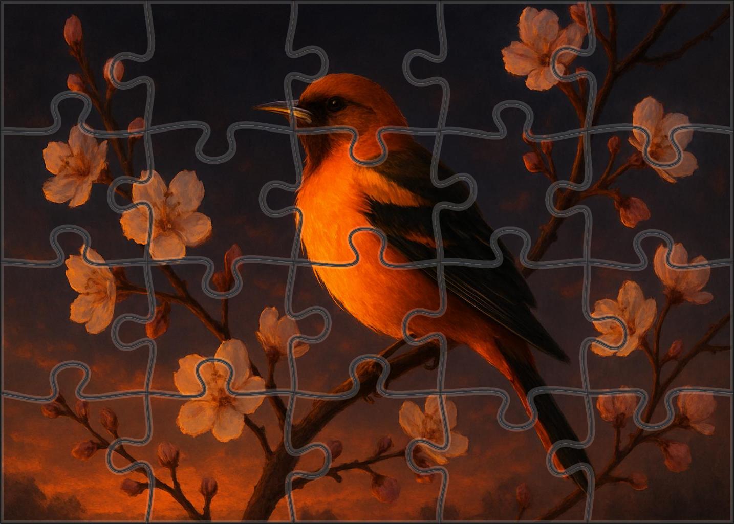 Sunset Oriole Vibrant Evening Songster Puzzle Fun