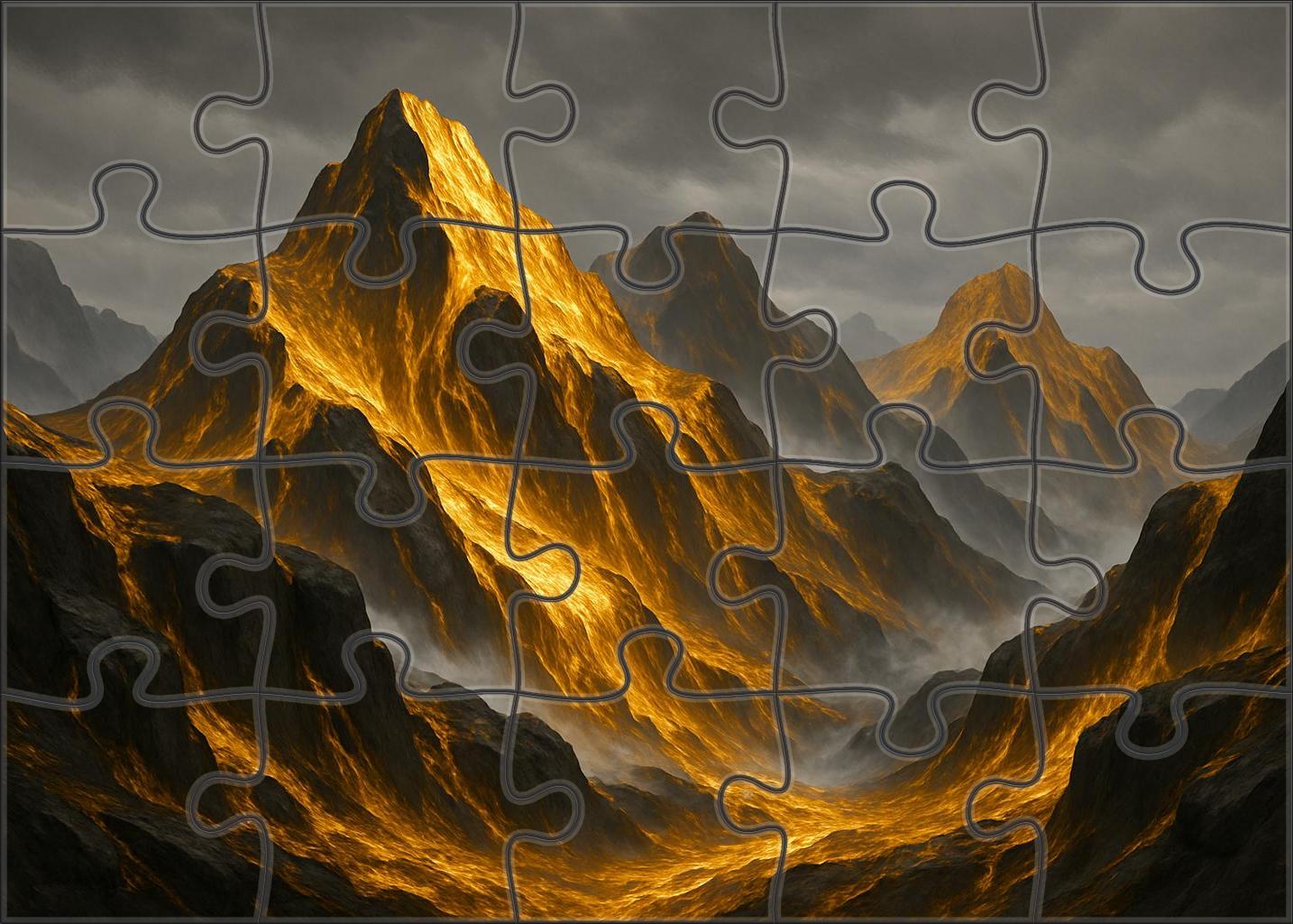Whispering Mountains Draped In Liquid Gold 1000 Piece Puzzle