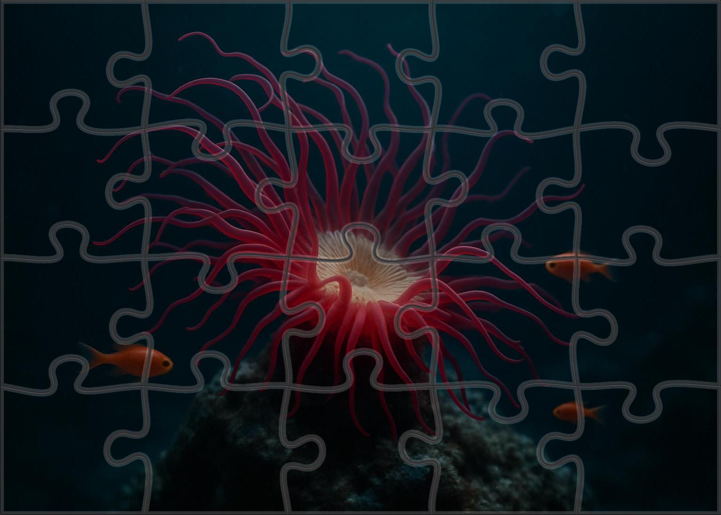 Crimson Veil Anemone Enchanting Tentacle Ballet Performer Puzzle For Adults