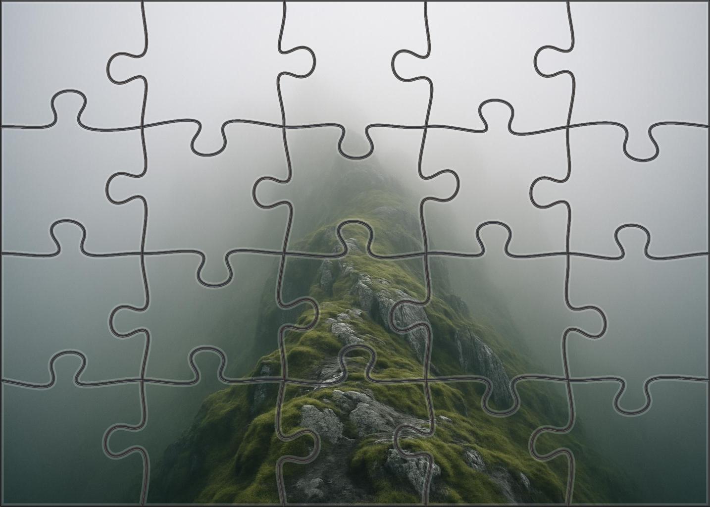 Foggy Mountain Ridge Premium Puzzle Pieces