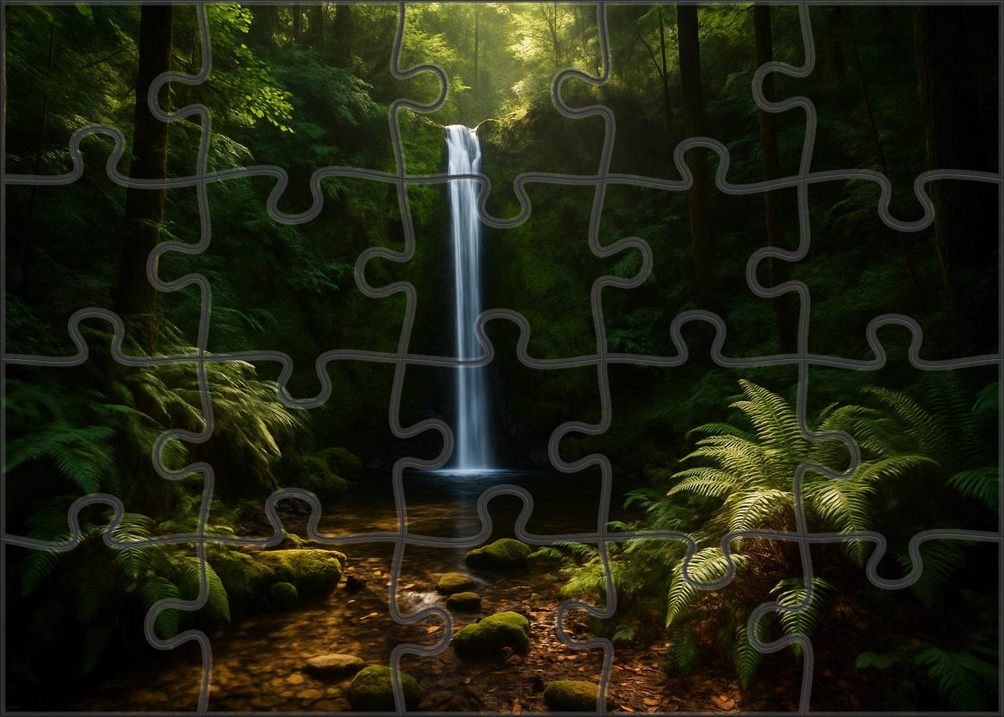 Sun-dappled Forest Drop Large Format Puzzle