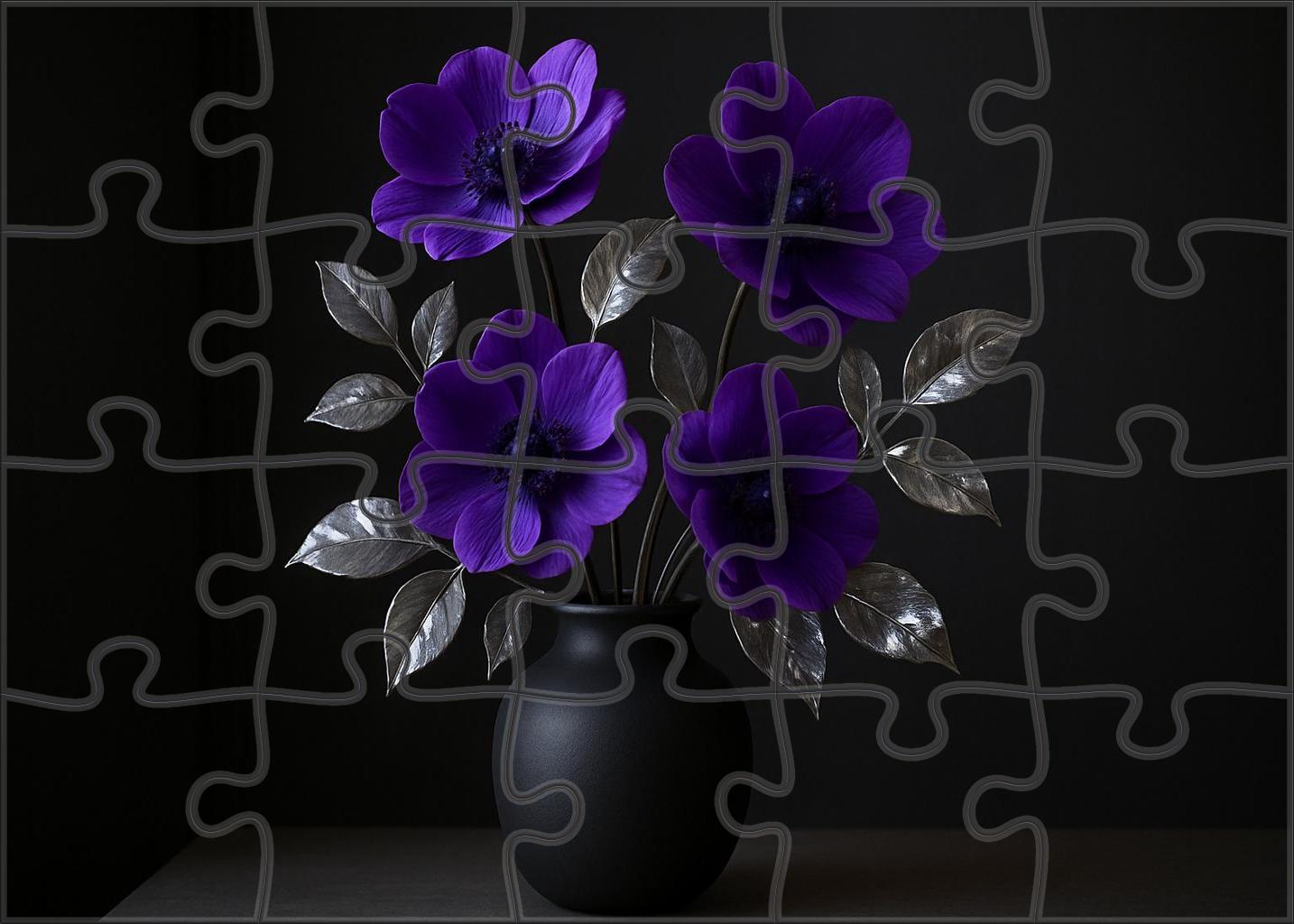 Twilight Violet And Silver Vase Ensemble 200 Piece Puzzle