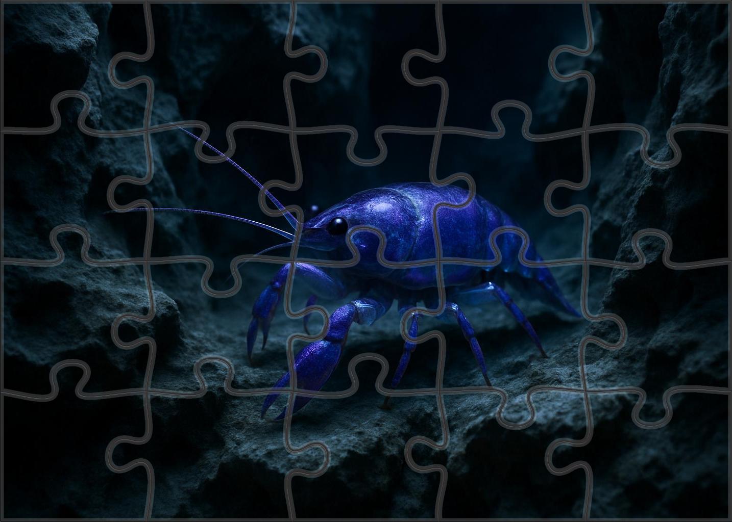 Sapphire Strider Elusive Deep-water Crustacean With Iridescent Shell 50 Piece Puzzle