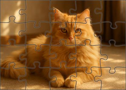 Golden Mirage Radiant Golden-hued Longhair With Affectionate Heart 200 Piece Puzzle
