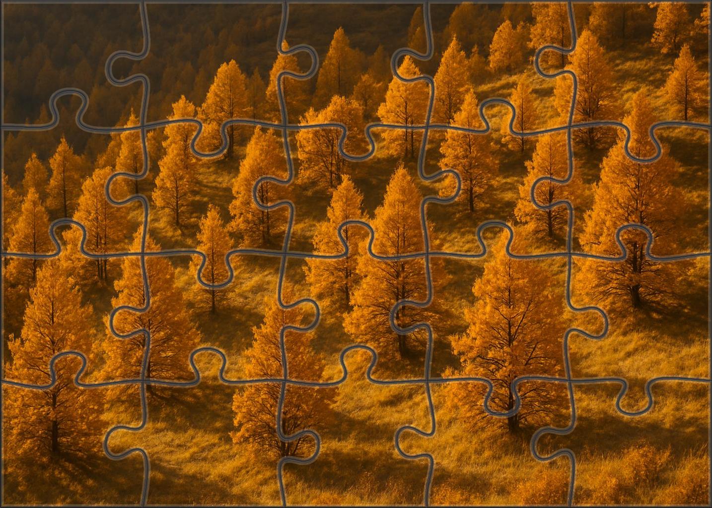 Golden Autumn Hillside Premium Puzzle Pieces
