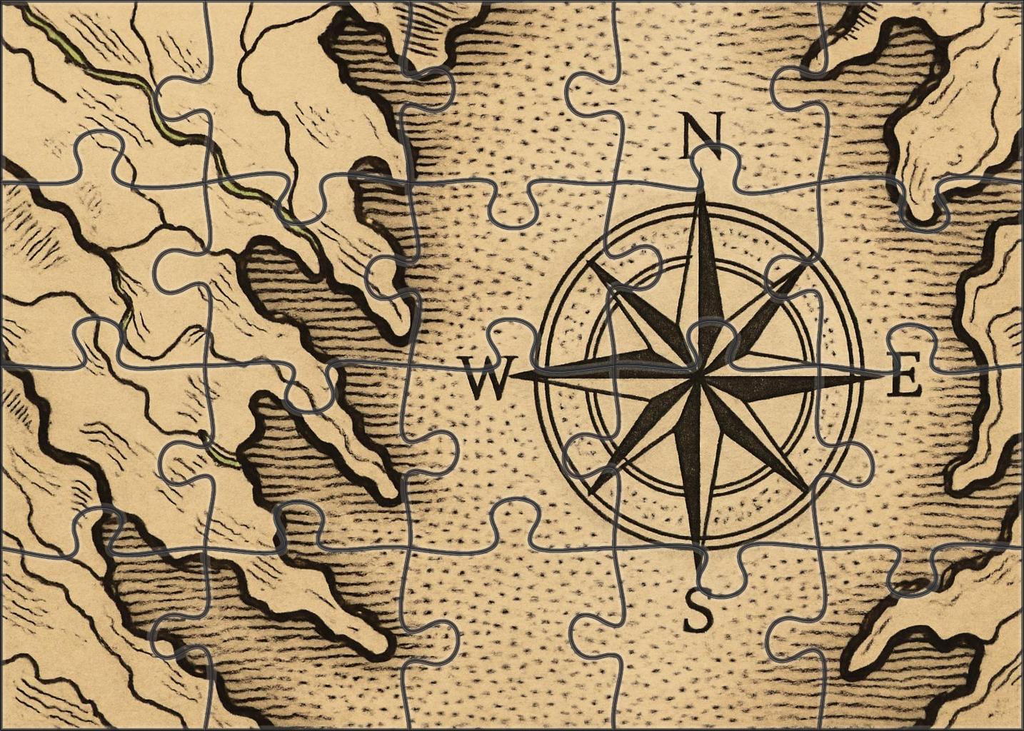 Historic Nautical Map Detail Precision Ink Lines With Stippling Custom Jigsaw Puzzle