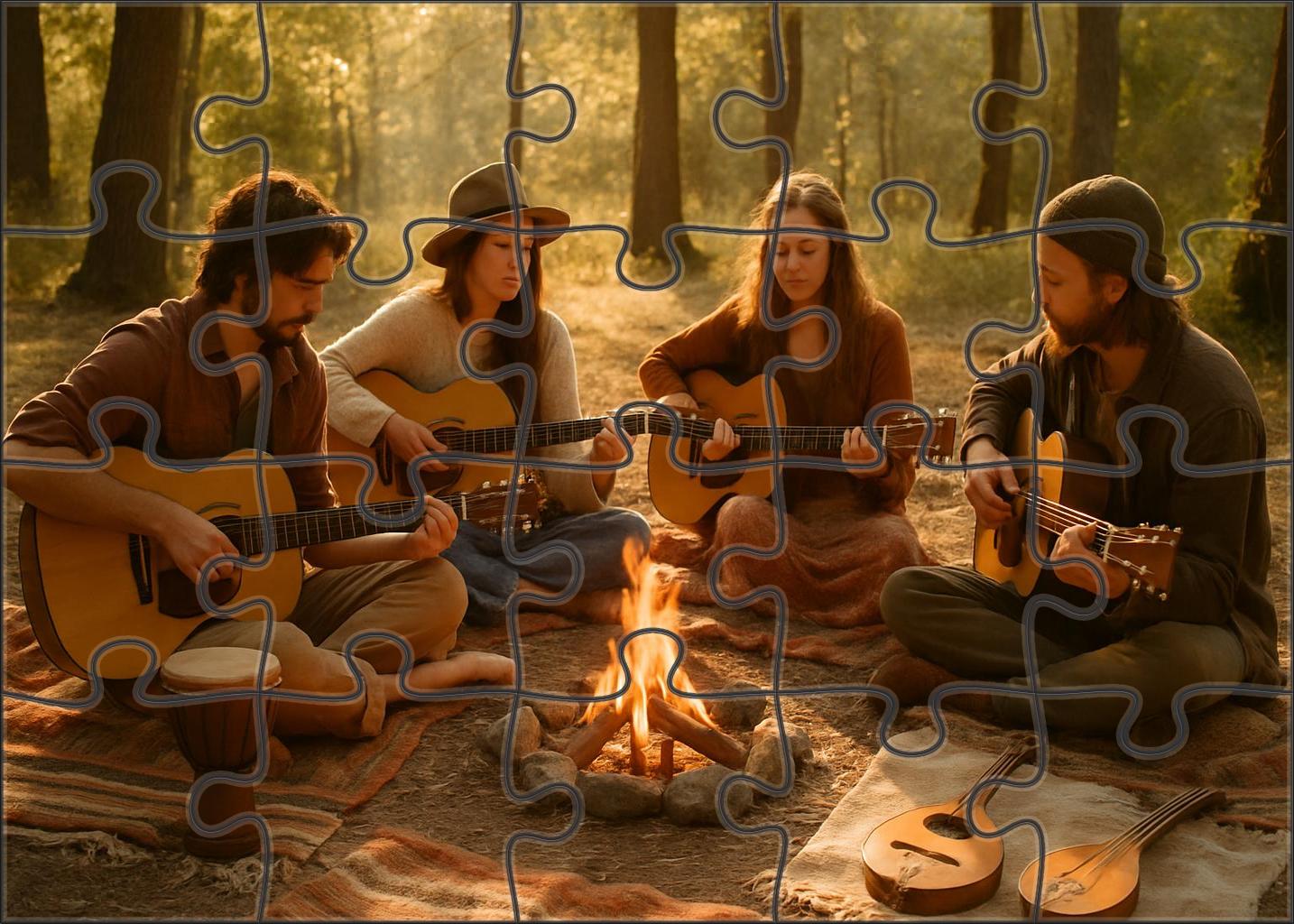 Indie Folk Revival Earthy Harmonies And Handmade Craftsmanship Custom Jigsaw Puzzle