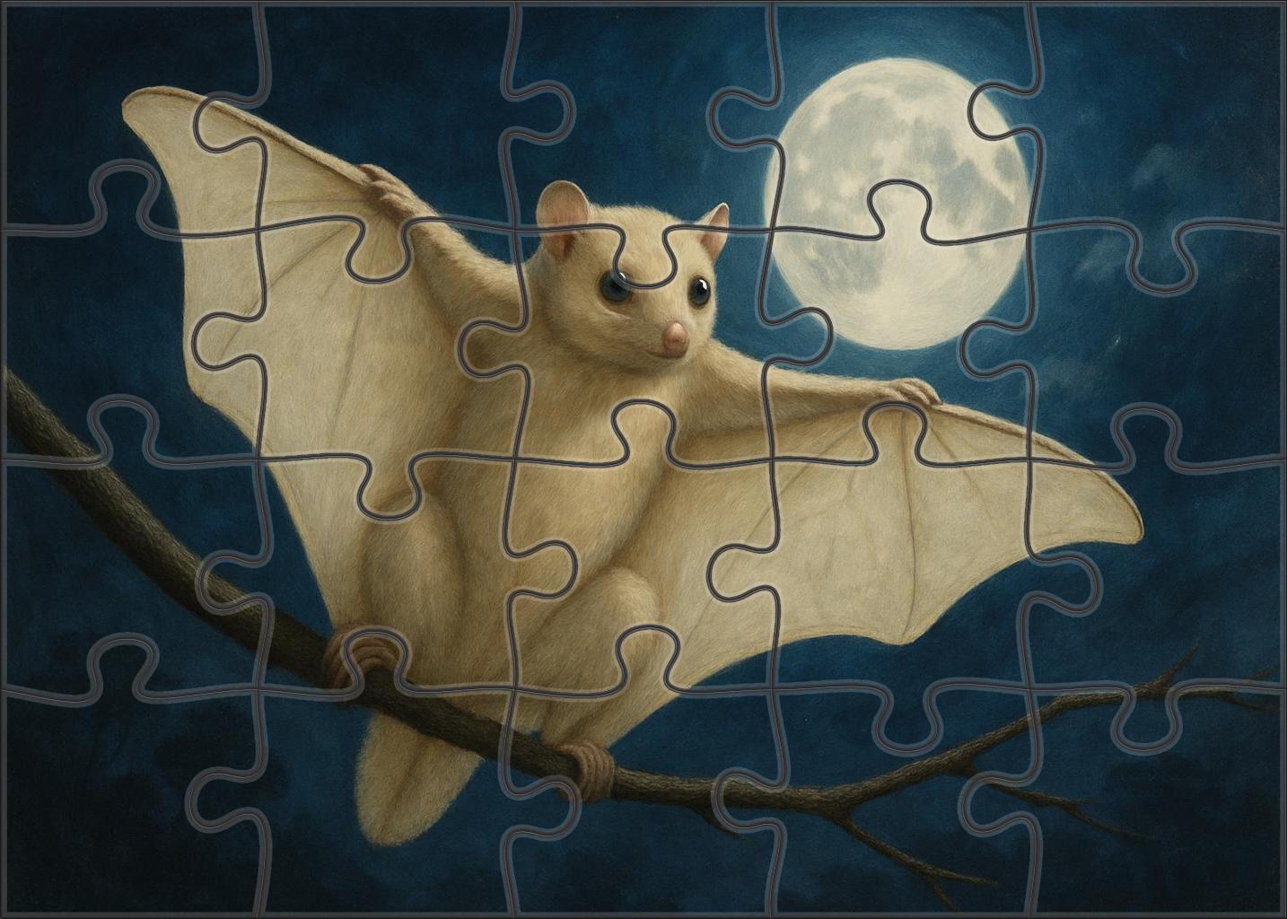 Ivory Spined Glider Nocturnal Mammal With Leaflike Patagium Puzzle Collection