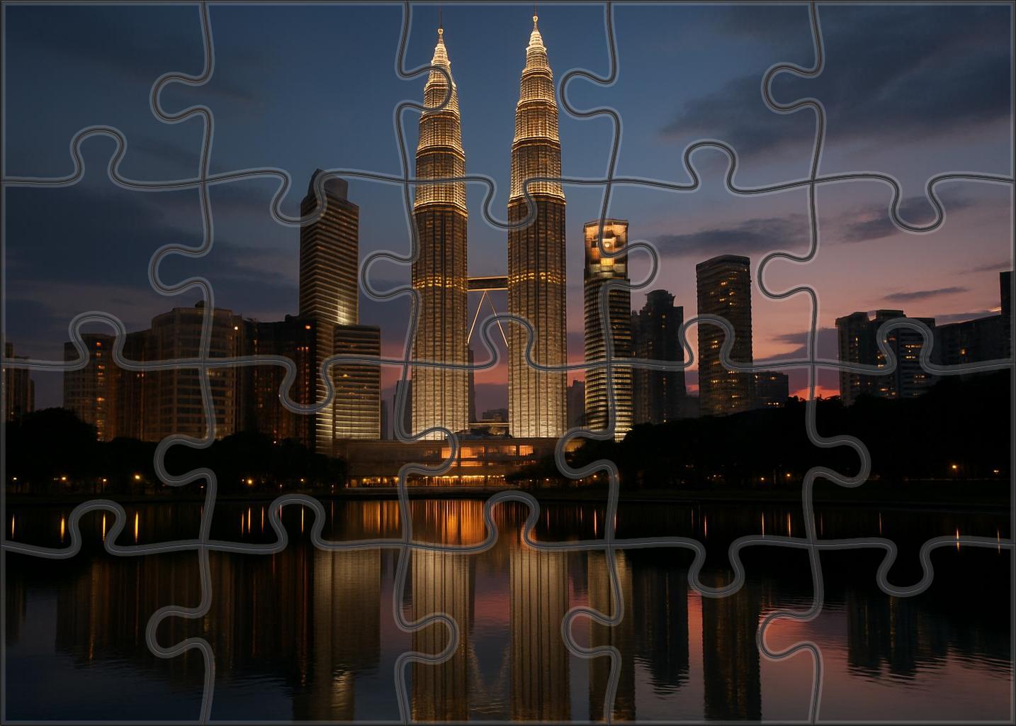Kuala Lumpur Petronas Twin Towers Skyline Among Asias Most Recognizable City Profiles Puzzle For Kids
