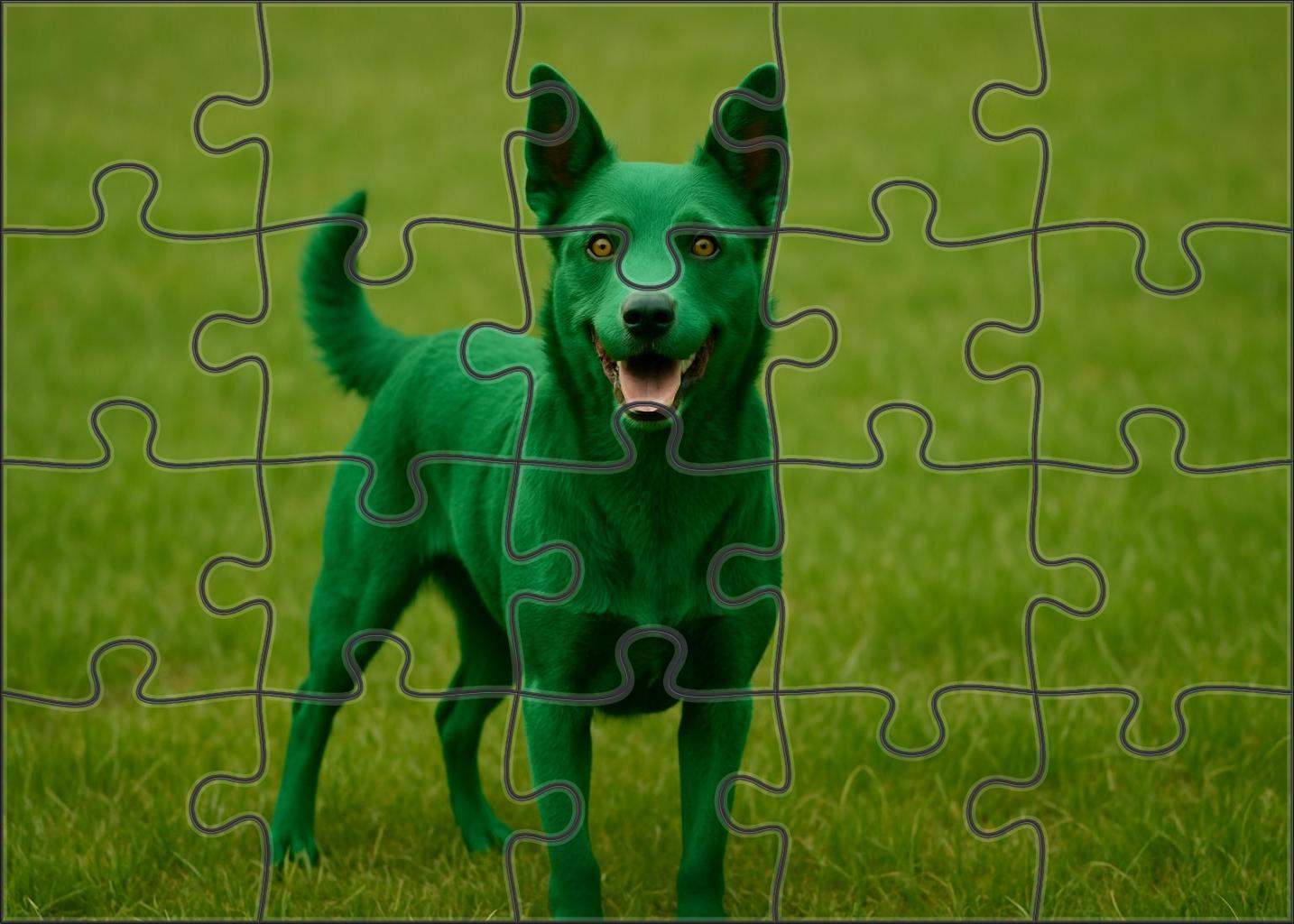 Emerald Tinge Striking Green-glazed Coat Wonder With Friendly Temperament 20 Piece Puzzle