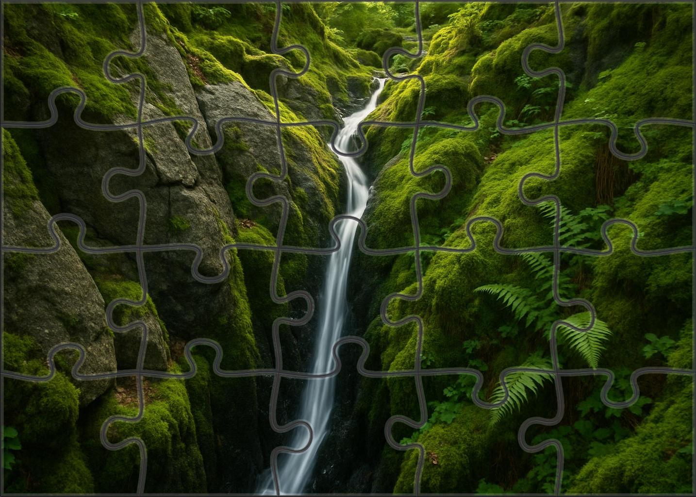 Silver Serpent Cascade Custom Jigsaw Puzzle