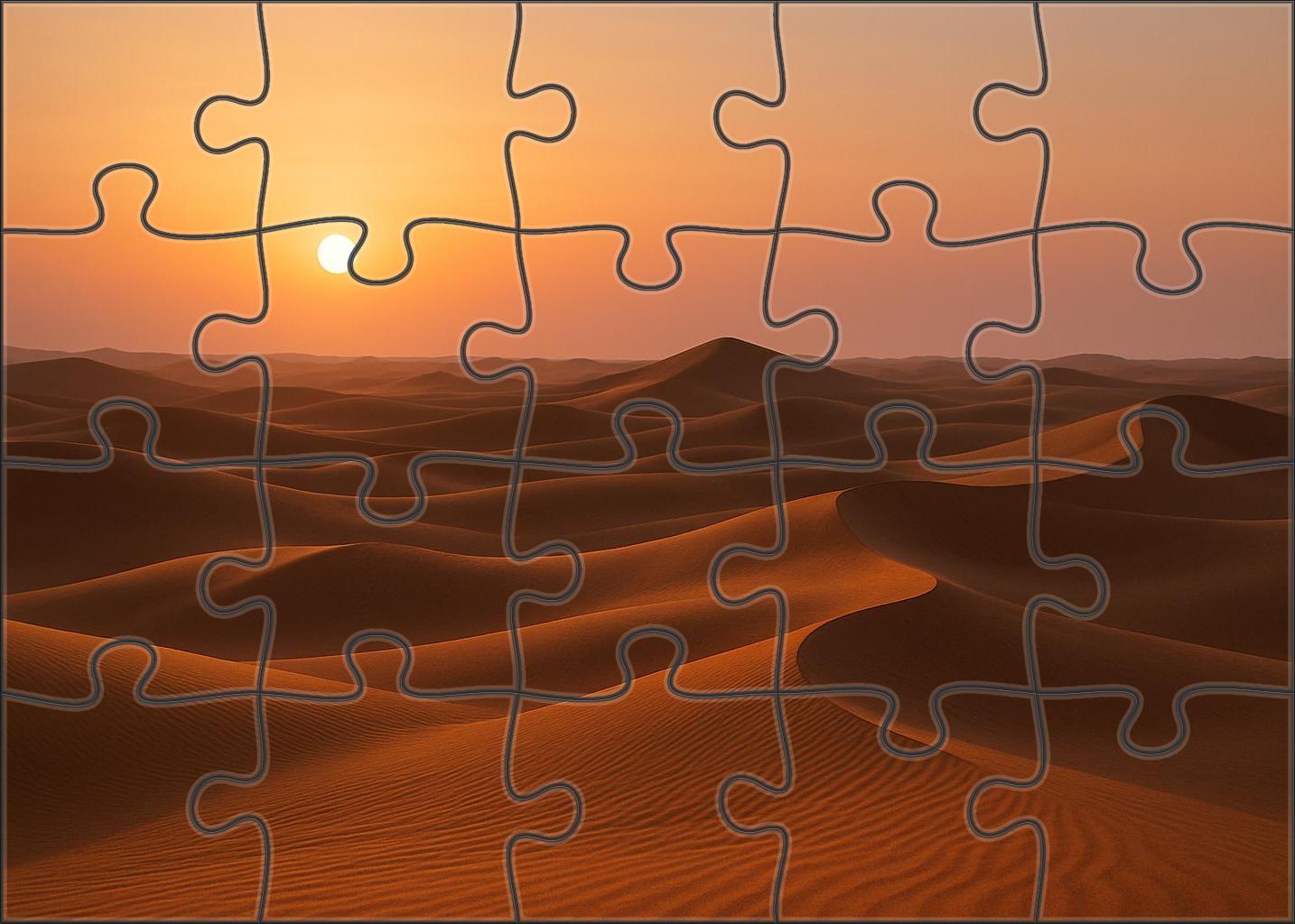Amber Dune Horizon Gentle Curves Beneath A Setting Sun Puzzle For Kids