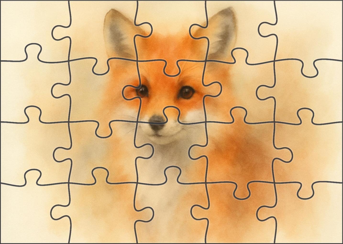 Whimsical Animal Portrait Soft Pastel Sketch Of A Fox Challenging Puzzles