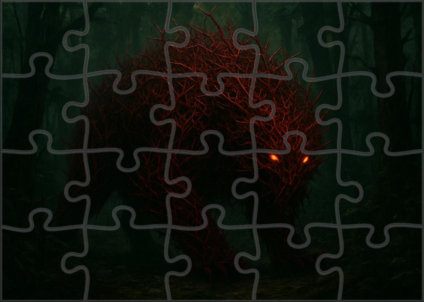 Crimson Thornbeast Bramble-covered Sentinel Of The Wilds Premium Puzzle Pieces