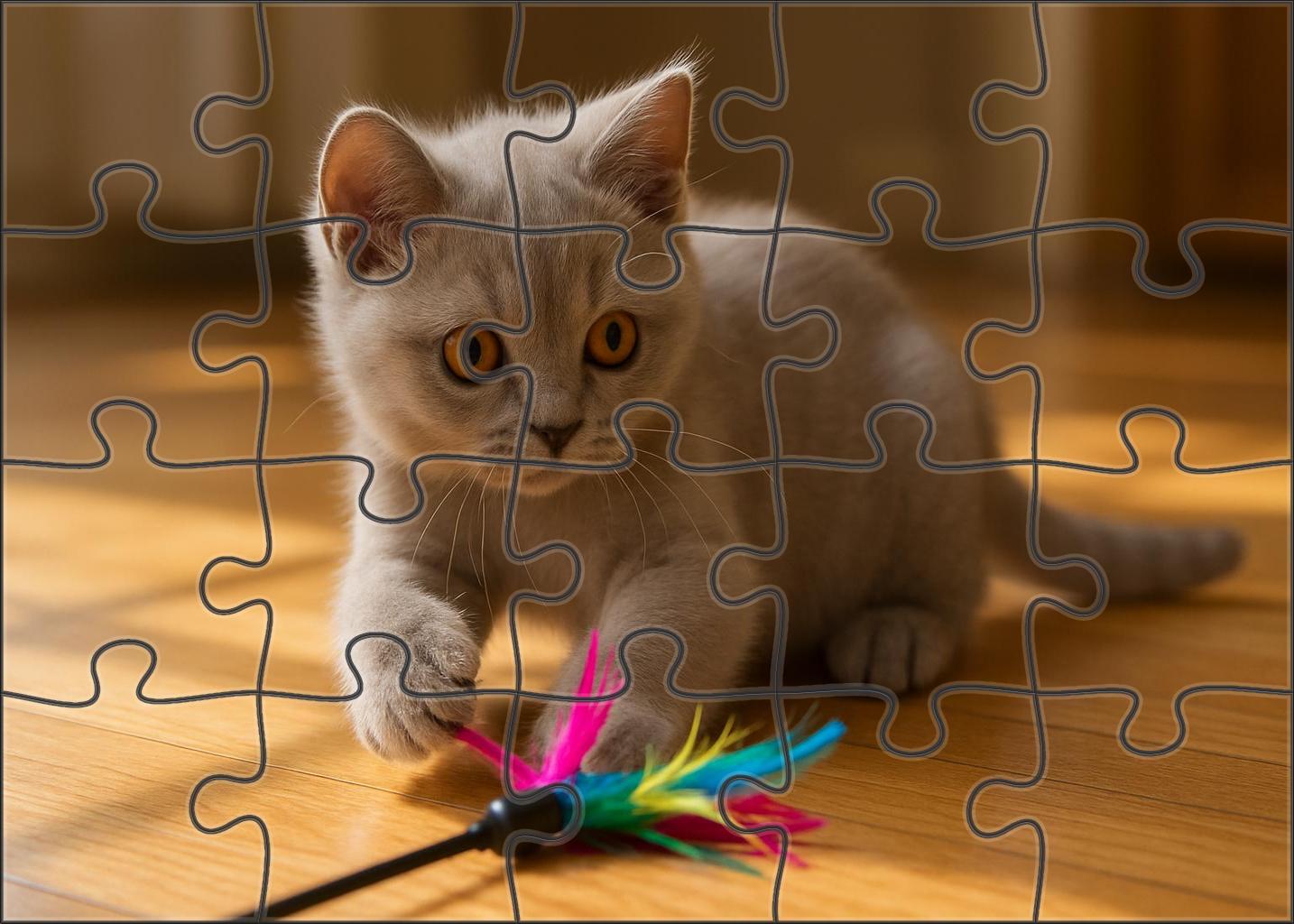 Lilac Breeze Delicate Pastel-hued Cat With Playful Whimsy 20 Piece Puzzle