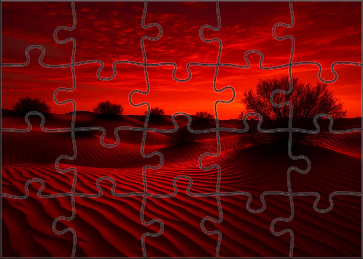 Crimson Desert Sunset Premium Puzzle Pieces