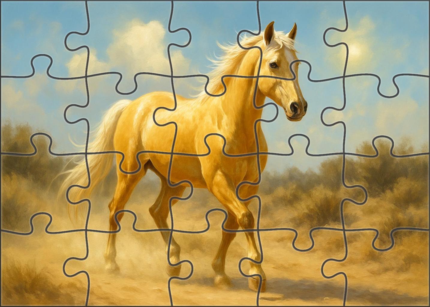 Golden Horizon Endurance Resilient Palomino Gelding With Smooth Stride Custom Jigsaw Puzzle