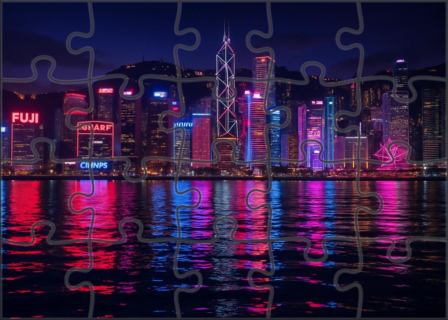 Hong Kong Island Skyline Worlds 4th Most Iconic Waterfront Profile Large Format Puzzle