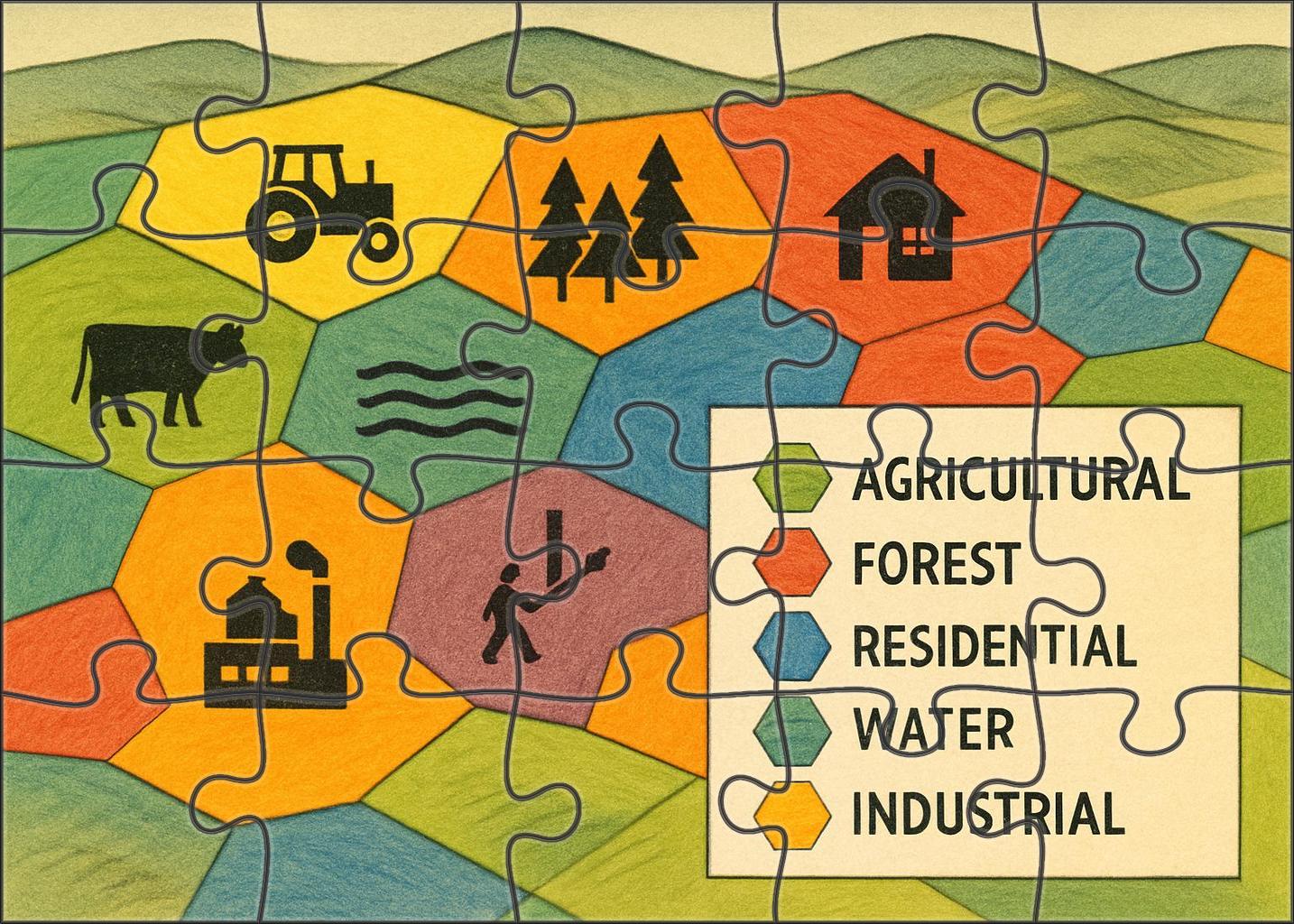 Cultural Landscape Pattern Map 300 Piece Puzzle