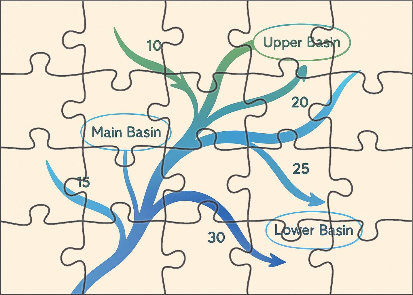 River Basin Flow Network Diagram Large Format Puzzle