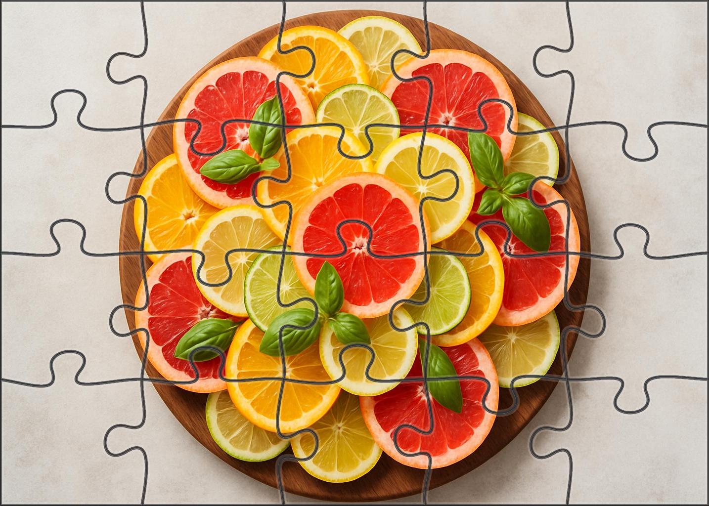 Luminous Citrus Mosaic Grapefruit Orange Lemon And Lime Artistry 500 Piece Puzzle