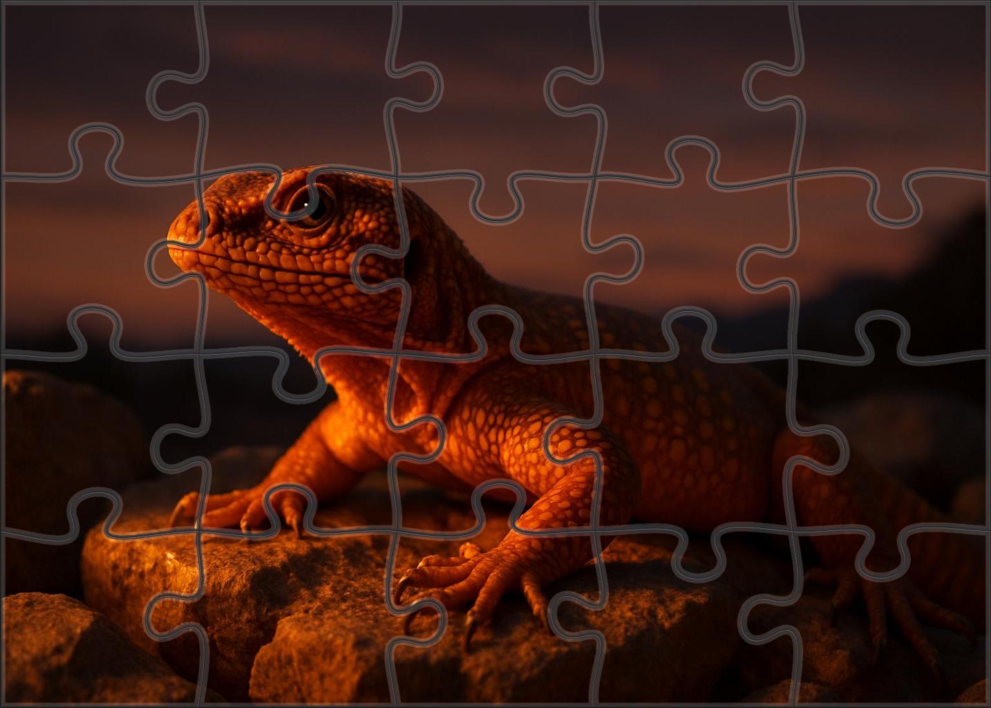 Golden Ember Skink Luminous Scaled Lizard With Heat Sensing Abilities 200 Piece Puzzle