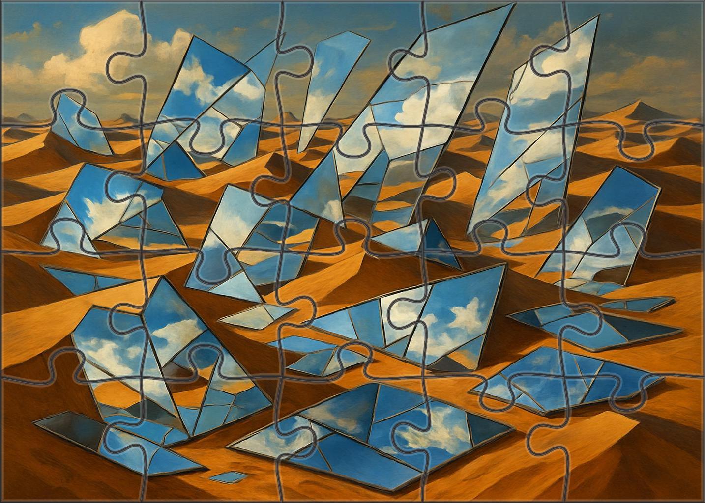 Mirrored Desert Of Fractured Time 200 Piece Puzzle