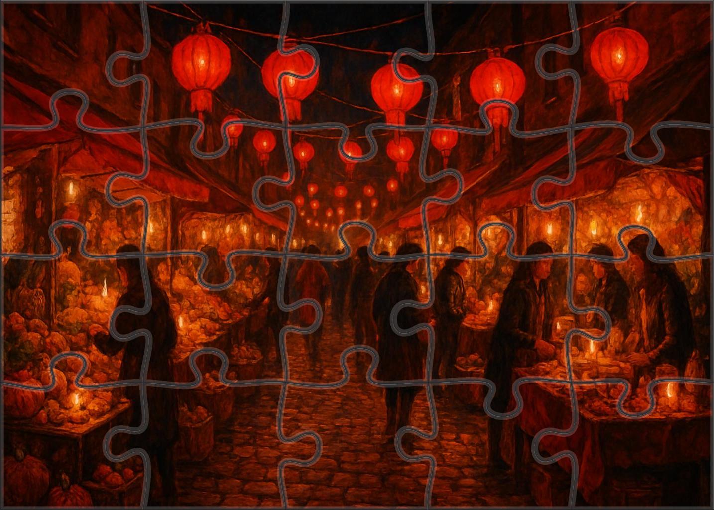 Crimson Evening Festival Puzzle Collection