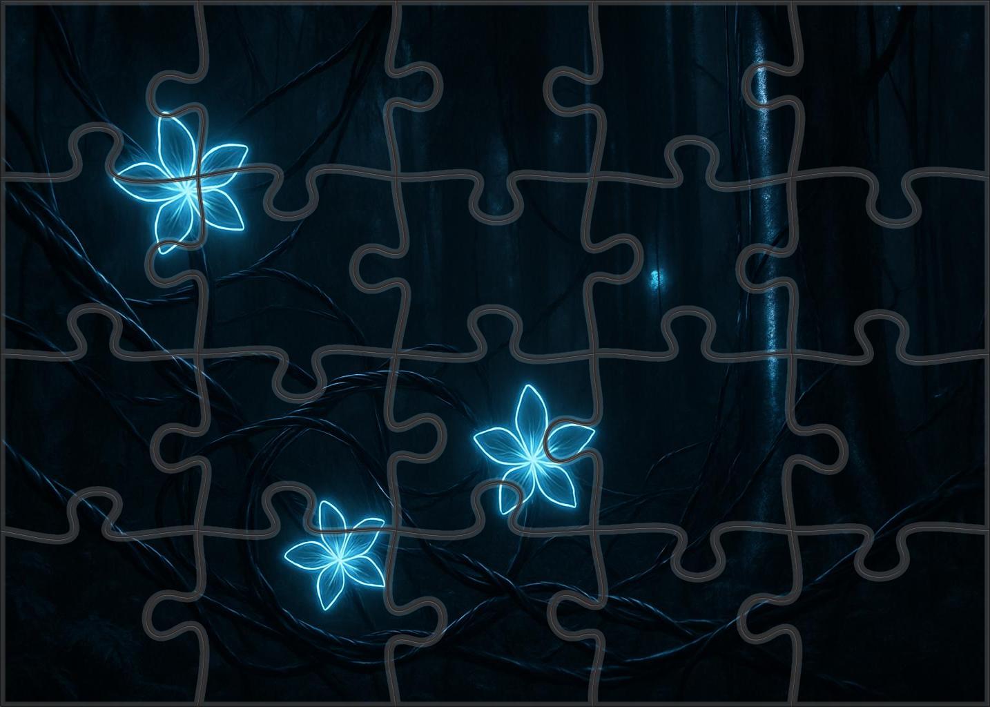 Mechanical Jungle Steel Vines And Glowing Blooms Entwined In Night Unique Puzzle Design