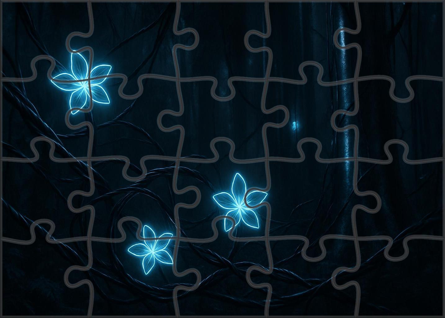 Mechanical Jungle Steel Vines And Glowing Blooms Entwined In Night Unique Puzzle Design