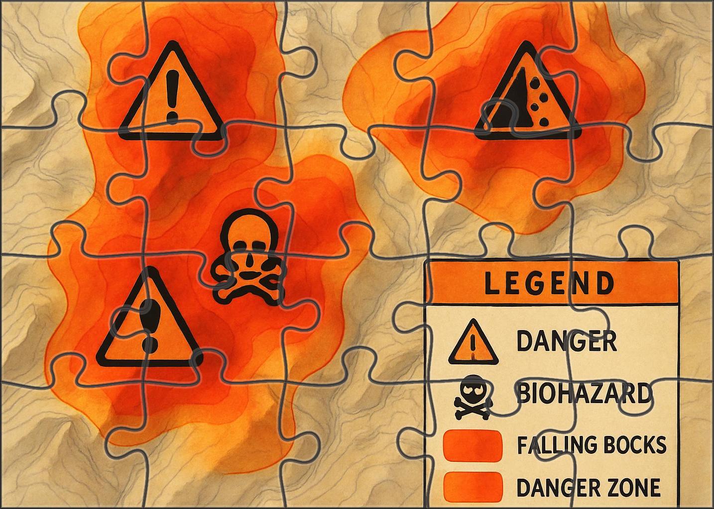 Volcanic Activity Hazard Zones Map Easy Puzzles