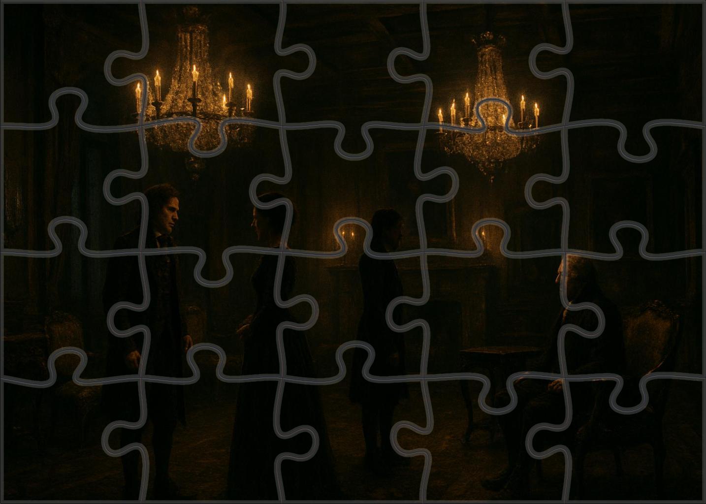 Candlelit Gothic Mystery Brooding Elegance In Shadowed Mansions Premium Puzzle Pieces