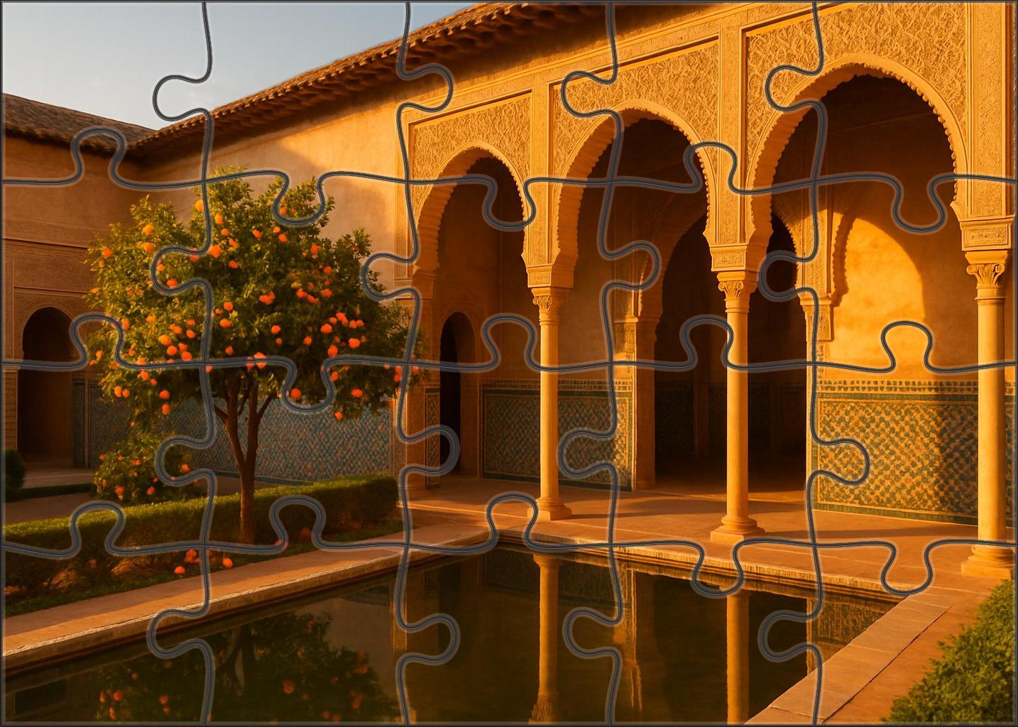 Alhambra Granada Spain - Identified By 7895 As A Masterpiece Of Moorish Art And Architecture Easy Puzzles