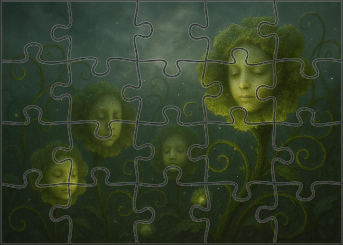 The Whispering Garden Plants With Faces Murmuring Secrets Custom Jigsaw Puzzle