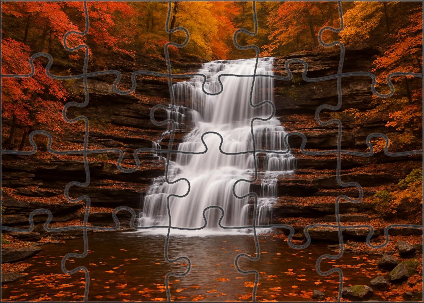Amber Curtain Fall Large Format Puzzle