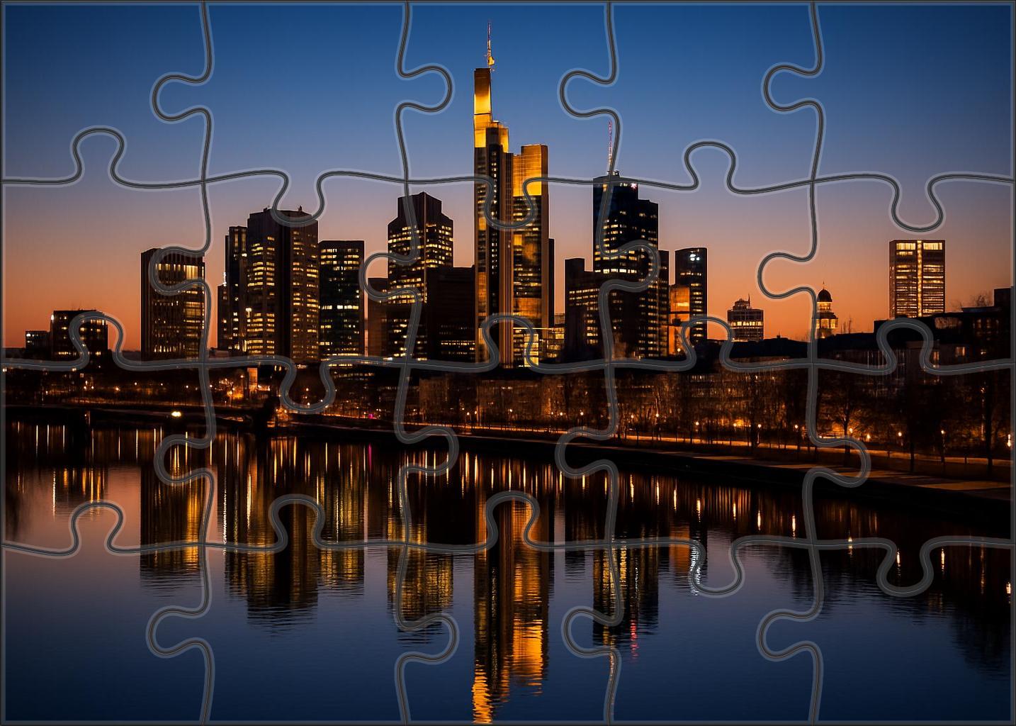 Frankfurt Main Skyline Europes Leading Financial Center Skyline With Commerzbank Tower Easy Puzzles