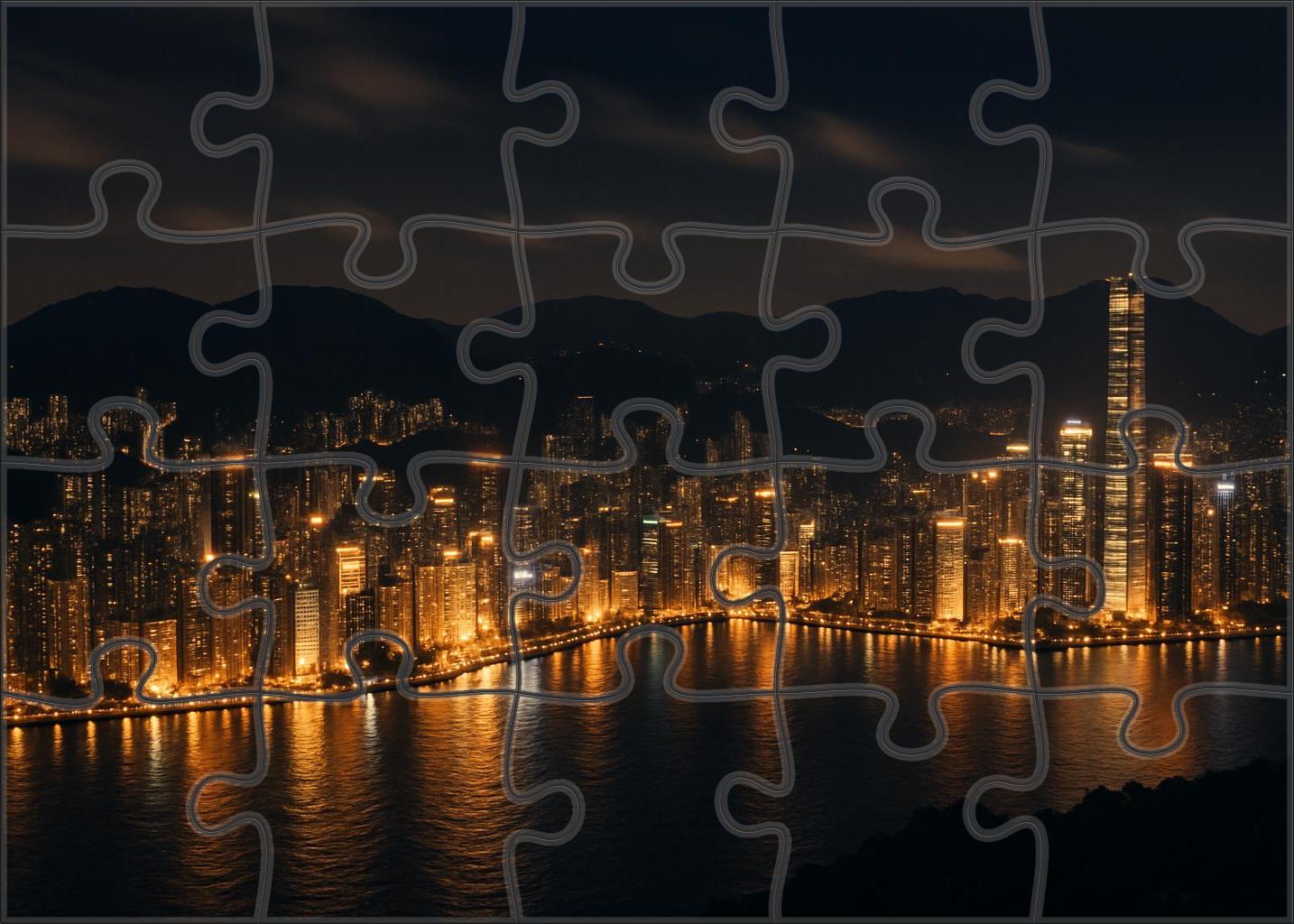 Hong Kong Central Skyline Ranked Asias Top Iconic Profile 100 Piece Puzzle