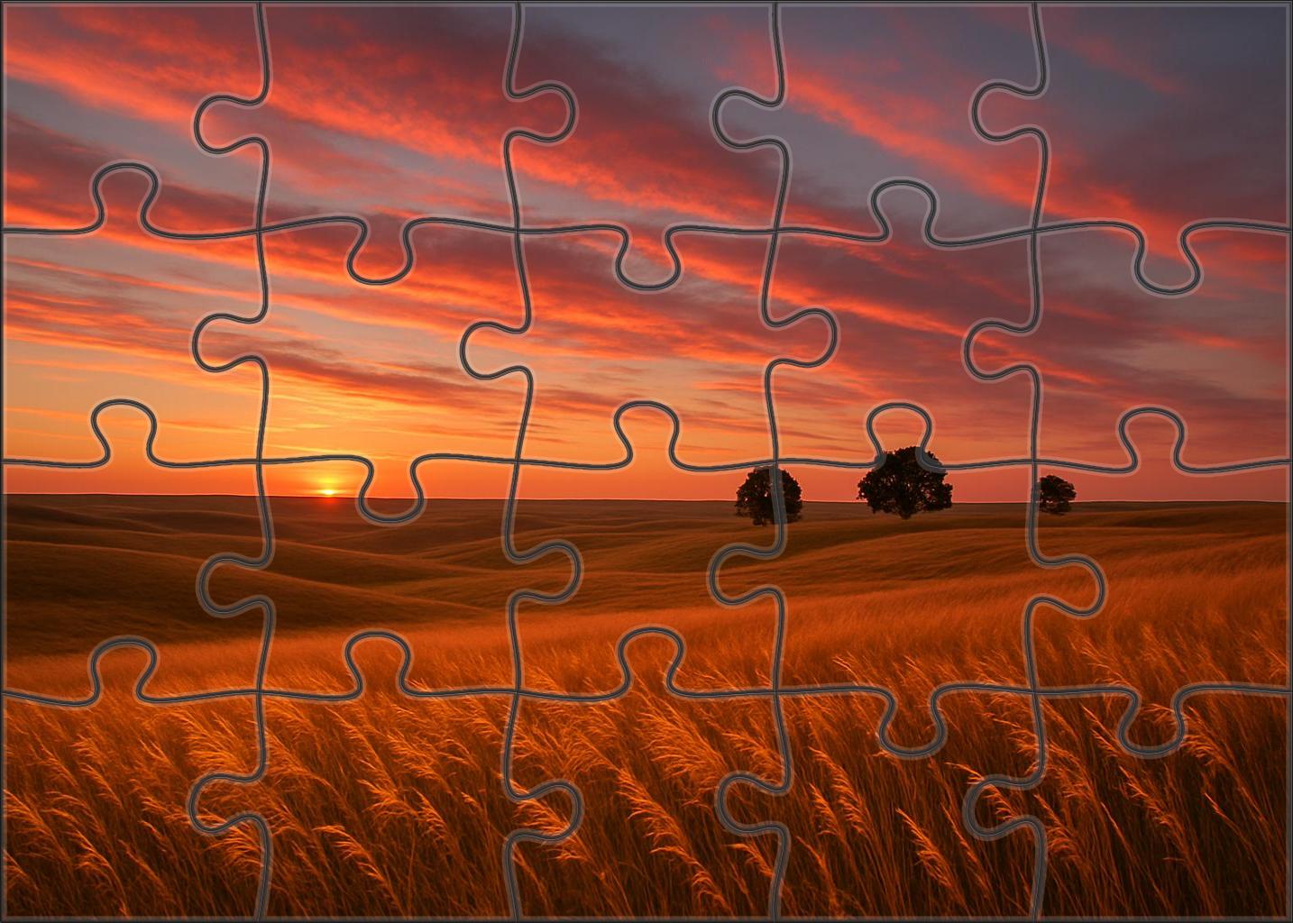 Golden Prairie Sunset Puzzle Collection
