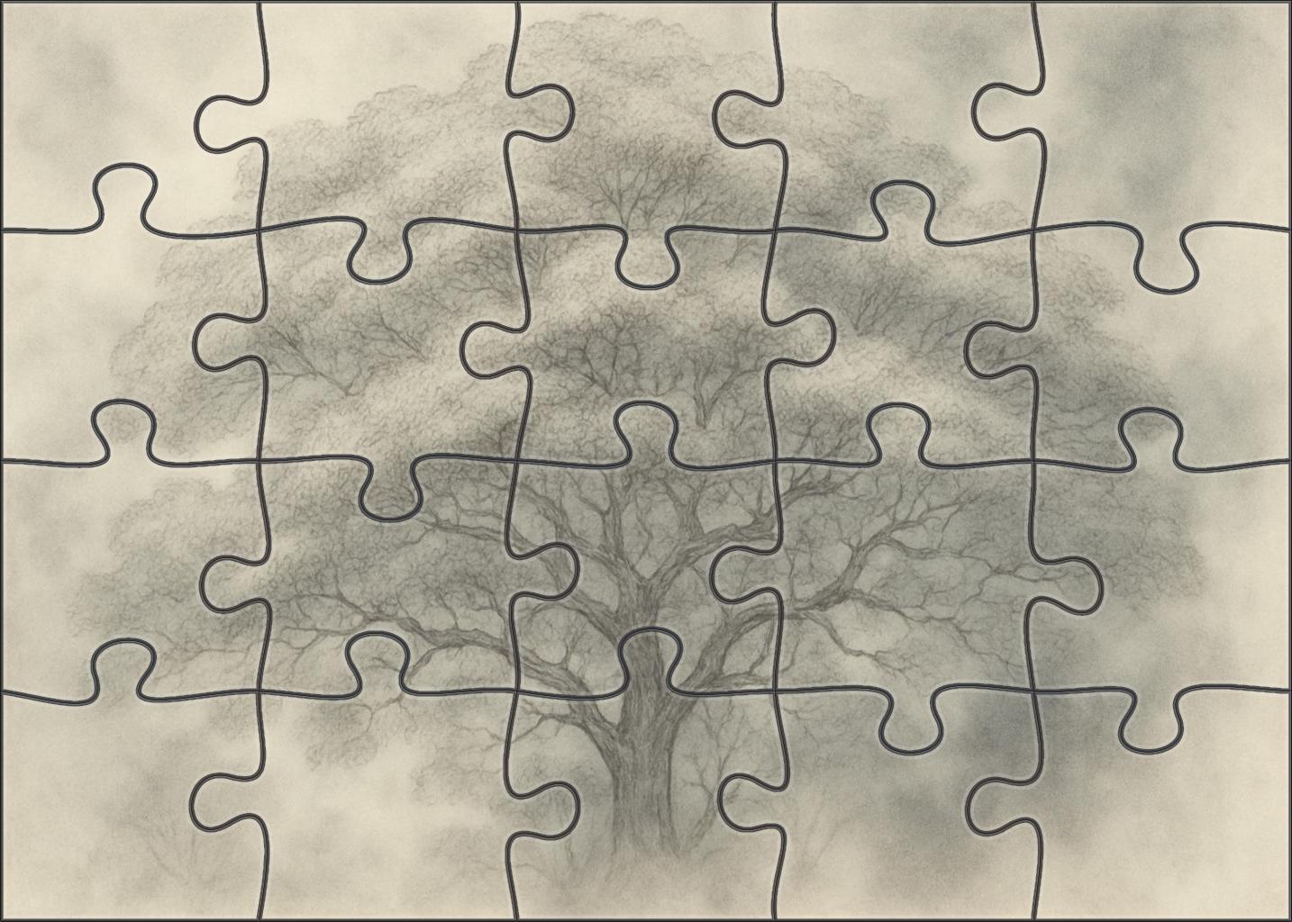 Mystical Forest Canopy Delicate Pen And Wash Technique Custom Jigsaw Puzzle