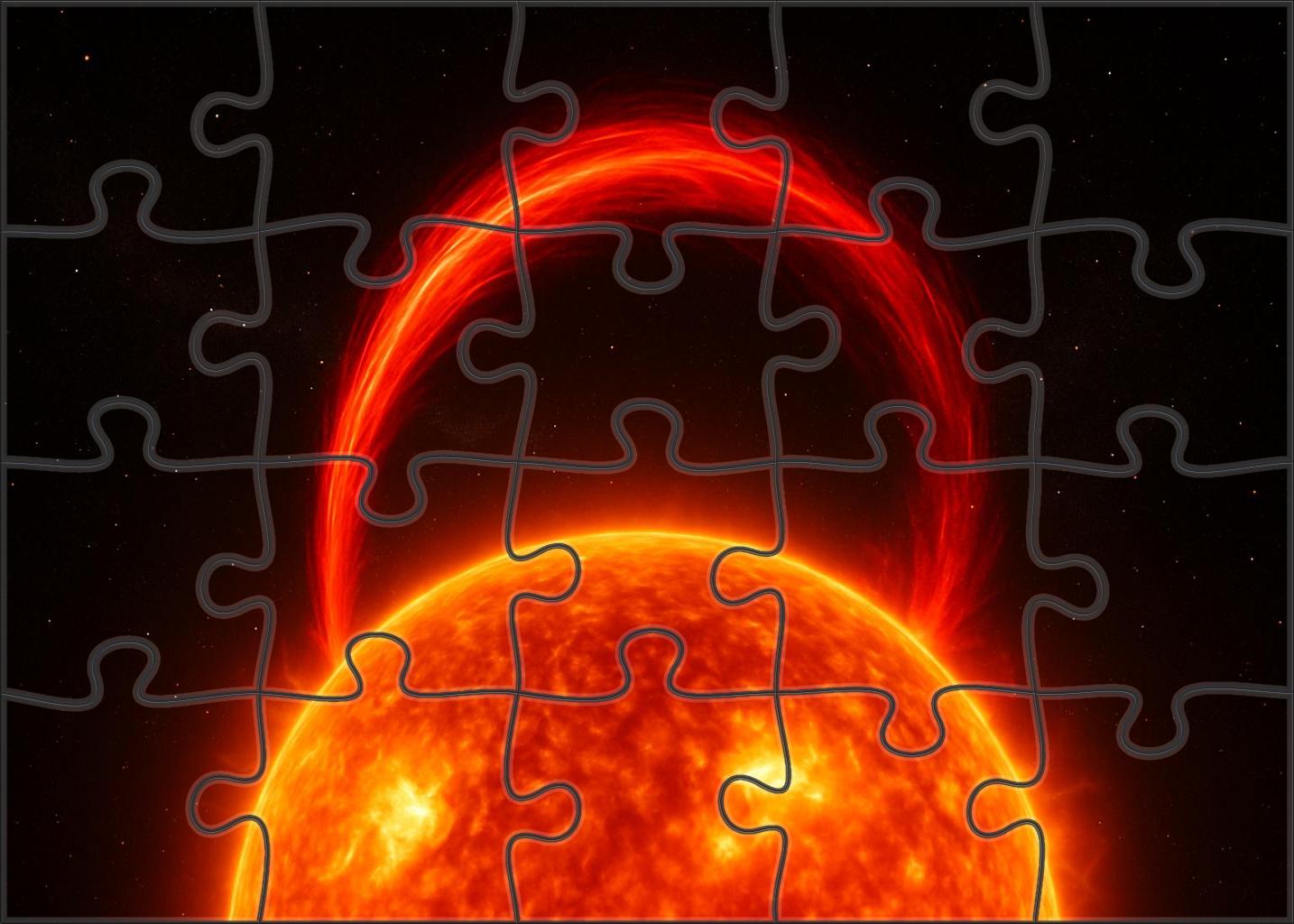 Crimson Stellar Flare Loop Puzzle Collection