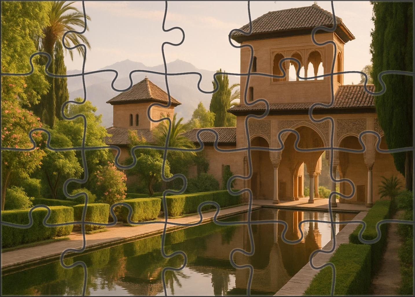 The Alhambra Perched On A Hilltop In Granada Spain Recognized By 7001 Globally As A Masterpiece Of Islamic Art And Moorish Palace Architecture 20 Piece Puzzle