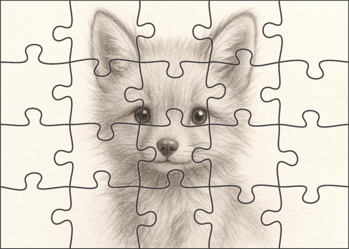 Whimsical Animal Portrait Soft Pencil With Subtle Textural Highlights Custom Jigsaw Puzzle