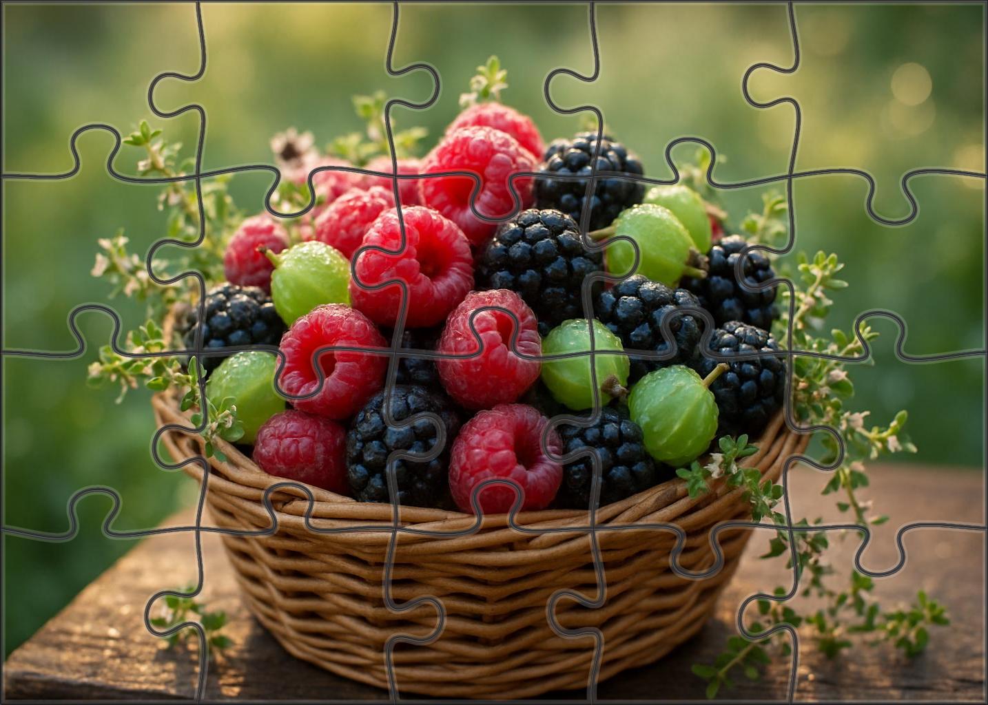 Morning Dew Berry Basket 20 Piece Puzzle