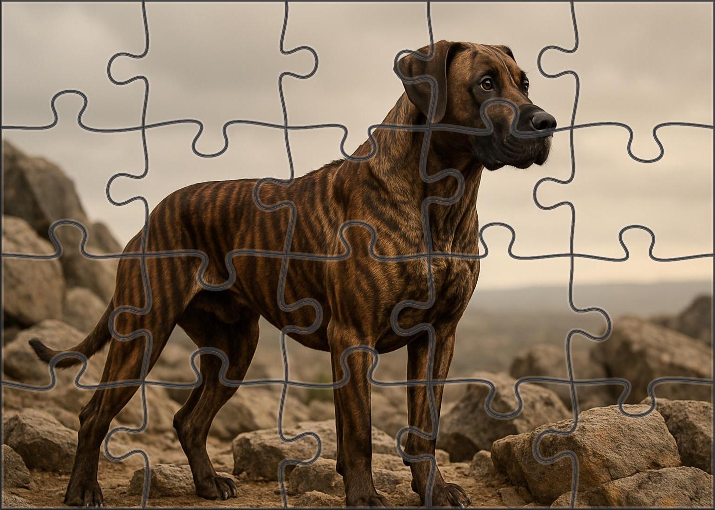 Brindle Ridge Striped Coat Working Dog With Steadfast Loyalty Puzzle Collection