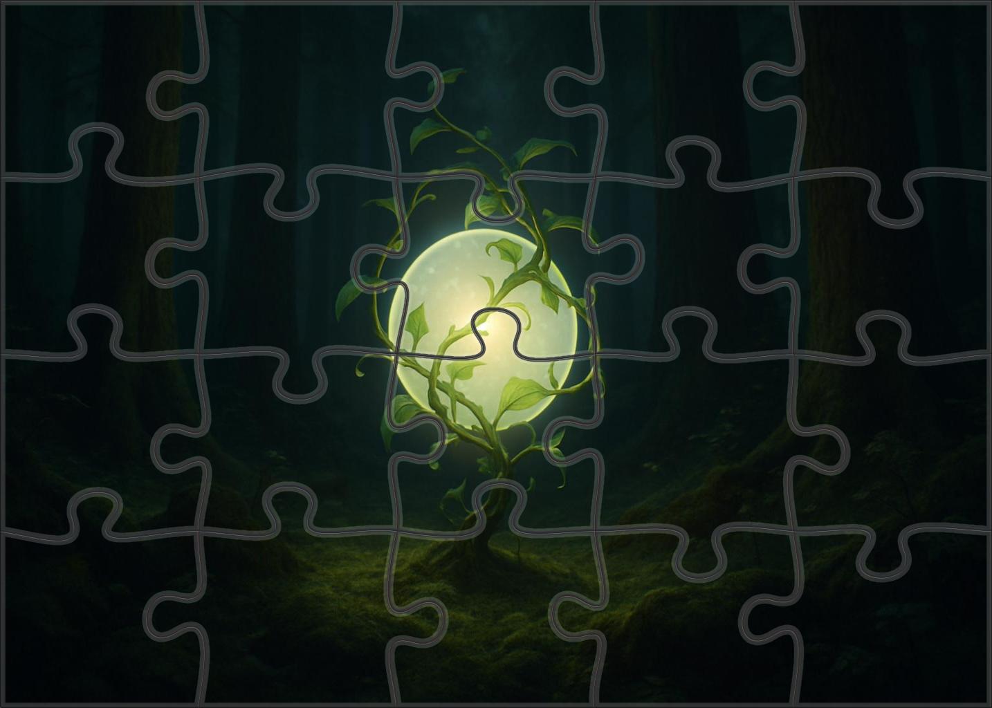 Verdant Hollow Wisp Premium Puzzle Pieces